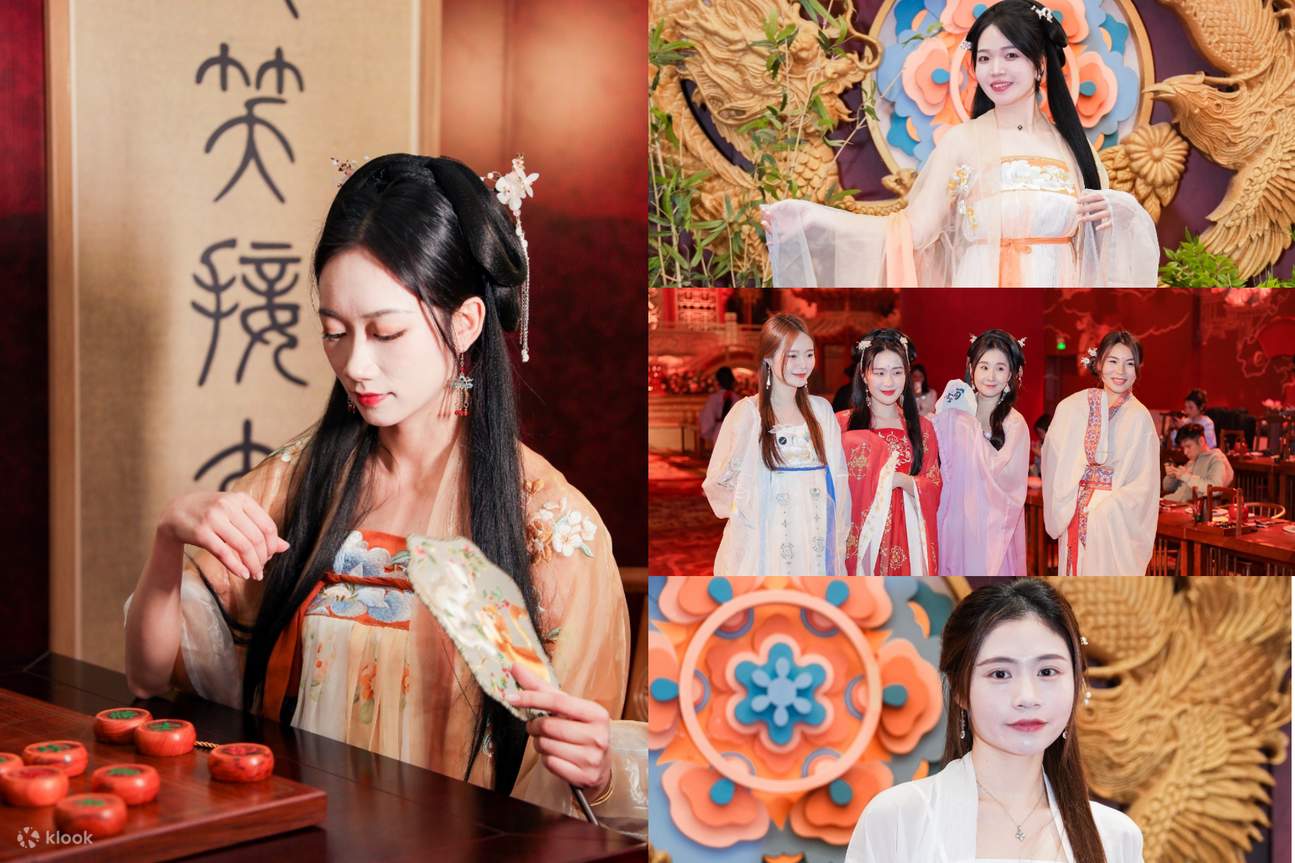 I turisti possono scegliere tra un'ampia varietà di Hanfu, che vanno da splendidi costumi di corte a eleganti gonne popolari. I ricami e gli accessori degli abiti sono estremamente delicati e sfarzosi.